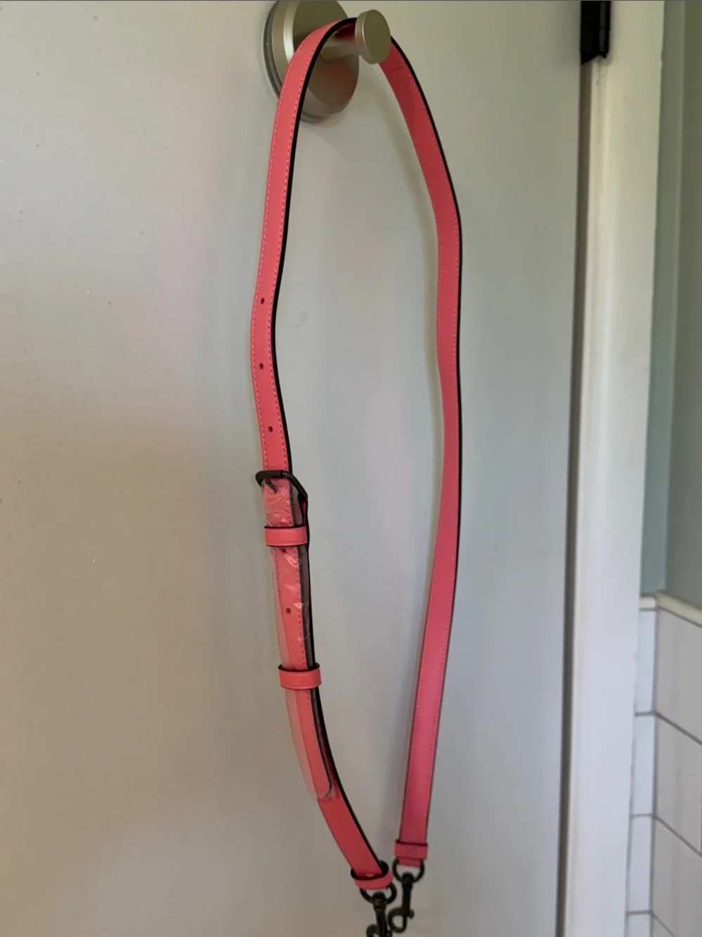 Coach Signature Katy Satchel in Brown with Pink Lemonade Trim